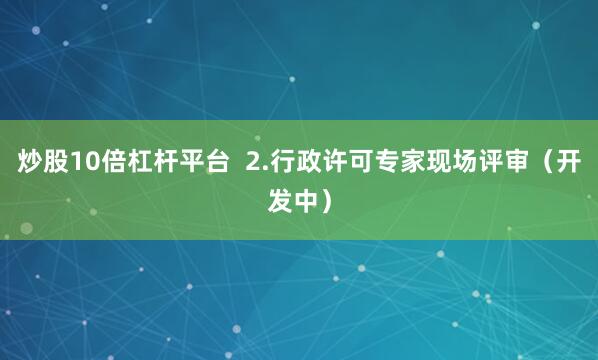 炒股10倍杠杆平台  2.行政许可专家现场评审（开发中）
